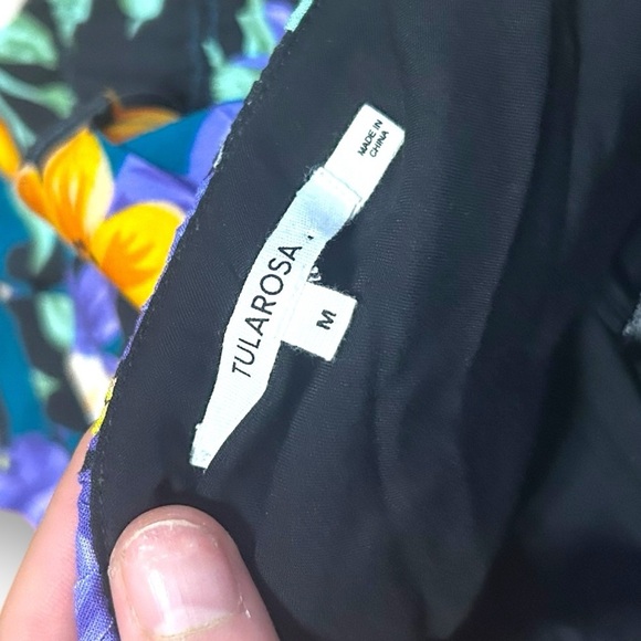 Tularosa Floral Ruffle mini Dress Black Yellow Purple Revolve Size Medium - Picture 9 of 11